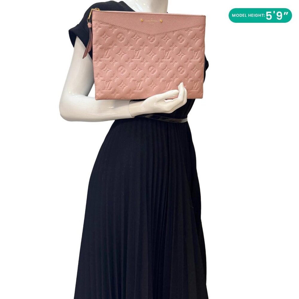 Louis Vuitton Daily Pouch Empreinte Leather Clutch Rose Poudre - Picture 2 of 14